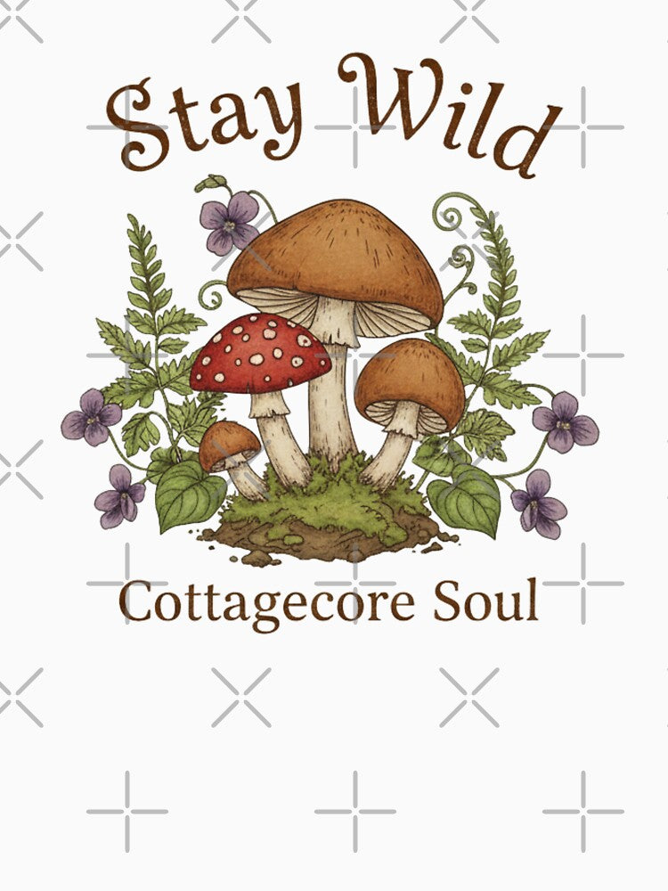 Stay Wild Cottagecore Soul Mushroom Illustration by anandsiva2703