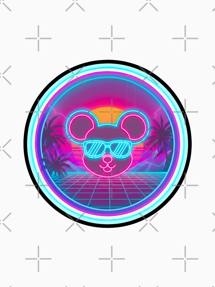 Neon Synthwave Mouse – 80s Retro Sunset Aesthetic by MBBialyPiksel