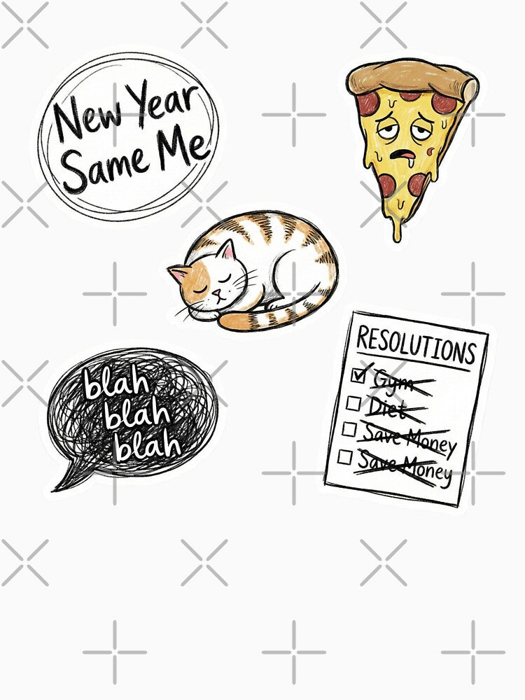 Realistic Resolutions 2026 Sticker Pack - Funny & Sarcastic by BKPrintDesing