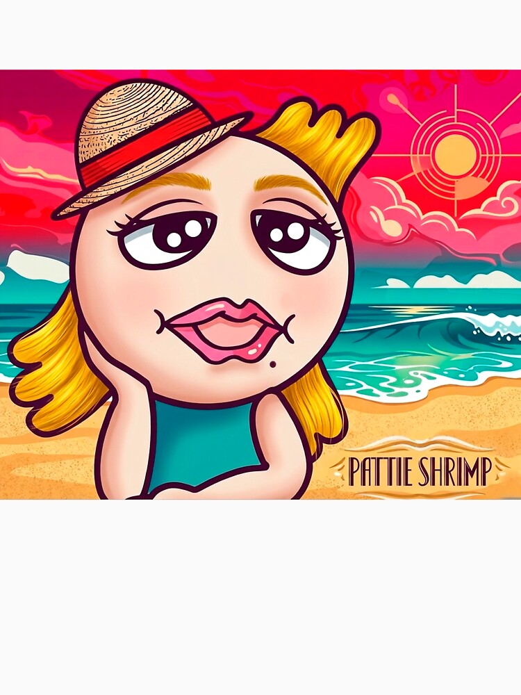 Pattie Shrimp Princess of the Shrimp Kingdom Summer Vibe Aesthetic Retro Beach Surreal Art by Japan Cyberpunk Universe & Surreal Characters