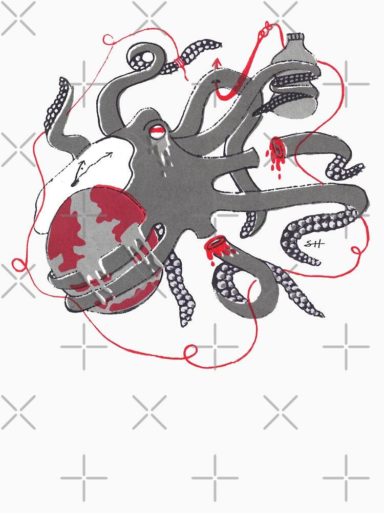 Ocean Awareness Octopus Charcoal Edition by Sara Head