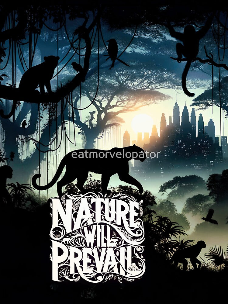 Nature Will Prevail | Jaguar Silhouette Art by eatmorvelopator