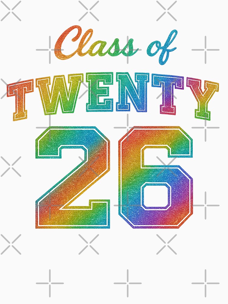 Class of 2026 Rainbow Glitter Graduation Design by PixelExpressStudio