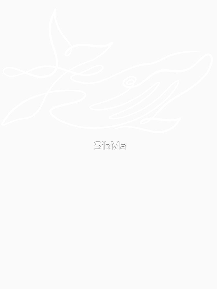 Whale one line in white by SibMa