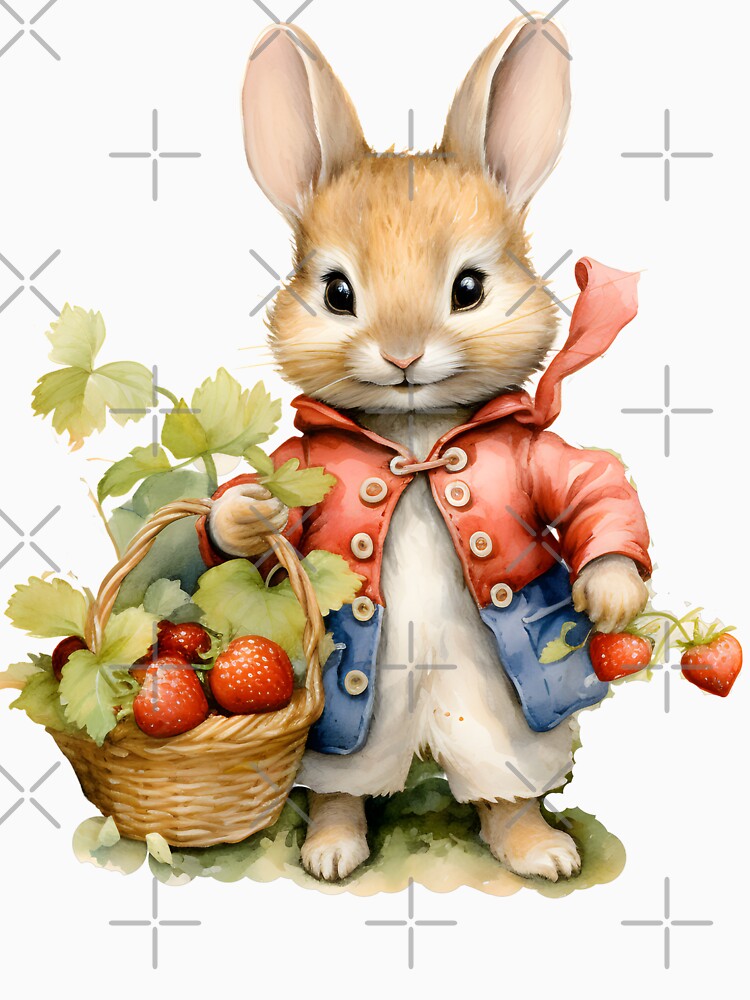 Cute Bunny Rabbit pick up Strawberry by BellaLawi