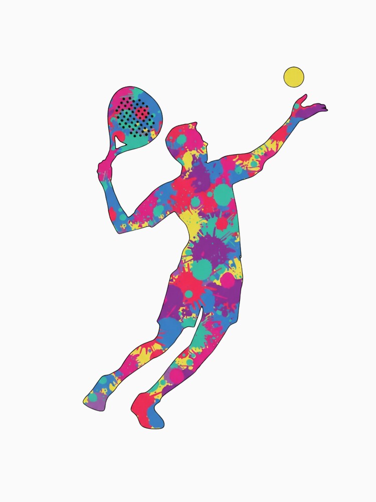 Padel Player Splatter Art — Colorful Sport Silhouette Illustration by Colorful-Garden
