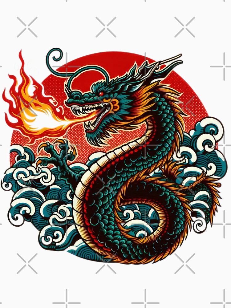 Fire Shock dragon breathing fire vintage by Expressions-Sel