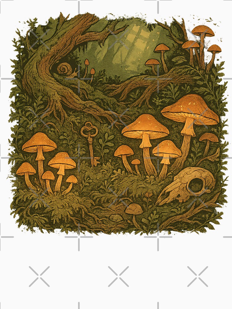 Vintage Forest Mushroom Botanical Art - Cottagecore Fungi Nature Illustration by CreativeVisionsHub