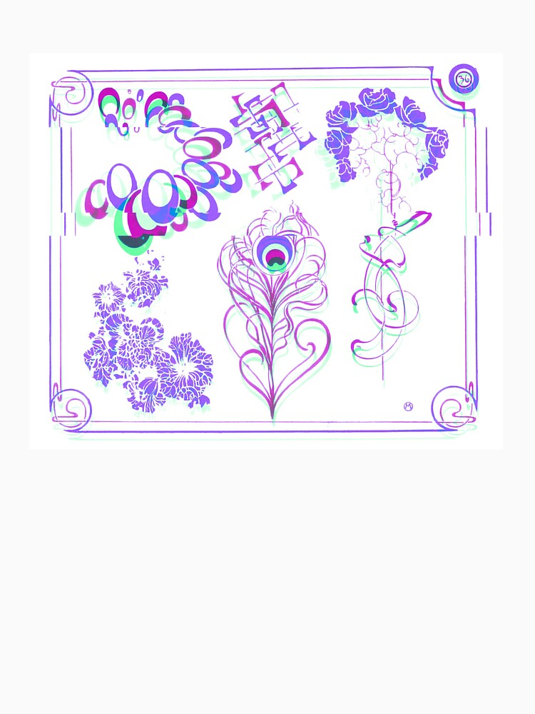 Purple Glitch Art Nouveau Symbols by BioDigital-Jazz
