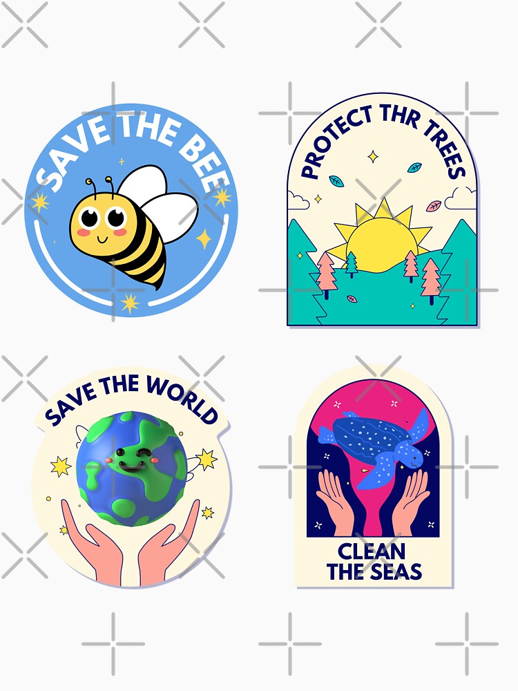 Save The Bees, Protect The Trees, Clean The Seas by art-and-sticker