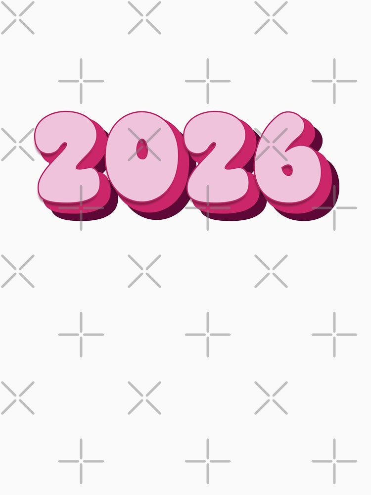 2026 Year - 2026 Date - Twenty Twenty Six - Pale Pink - Hot Pink - Magenta - Class of 2026 - New Year 2026 by TheIconShop