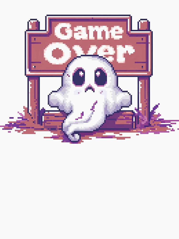 game over ghost design, retro gaming by SvarunPogani