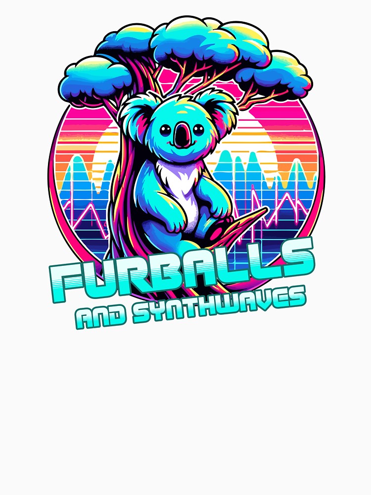 FURBALLS AND SYNTHWAVES – Neon Koala Retro Design by SunsetReverie