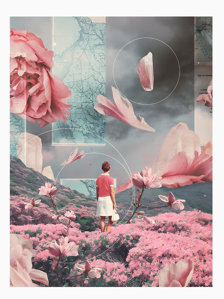Surreal Pink Landscape Giant Rose Art by oundzcxem96