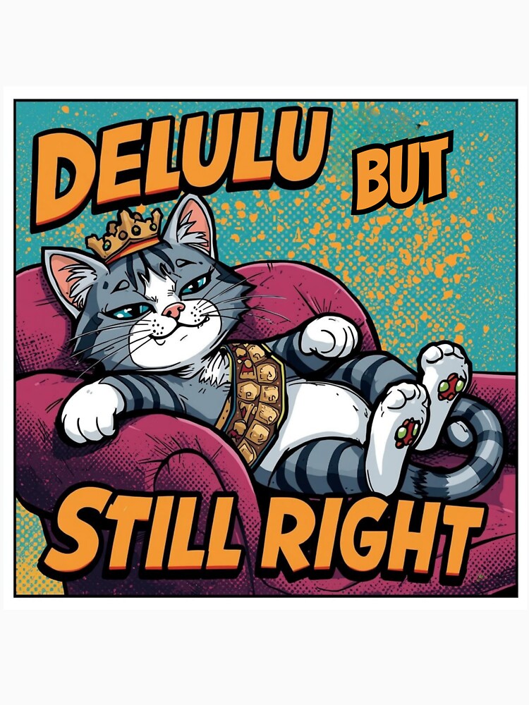 Delulu  meme stickers| Delulu Is The Solulu Sticker | Funny Meme Aesthetic | In My Delulu Era 2026 | Kpop Delusional Cat Vibes v8 by CosmicNook1