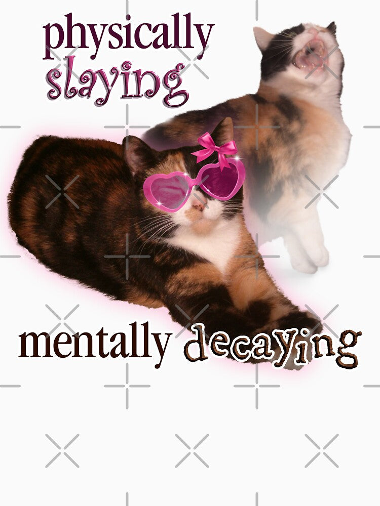 Physically Slaying Mentally Decaying Cat Word Art by snazzyseagull
