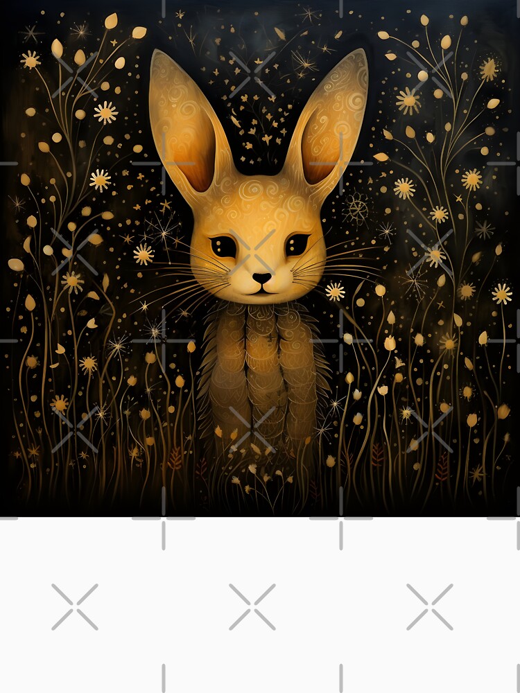 abstract art print of a detailed rabbit print by dcrc