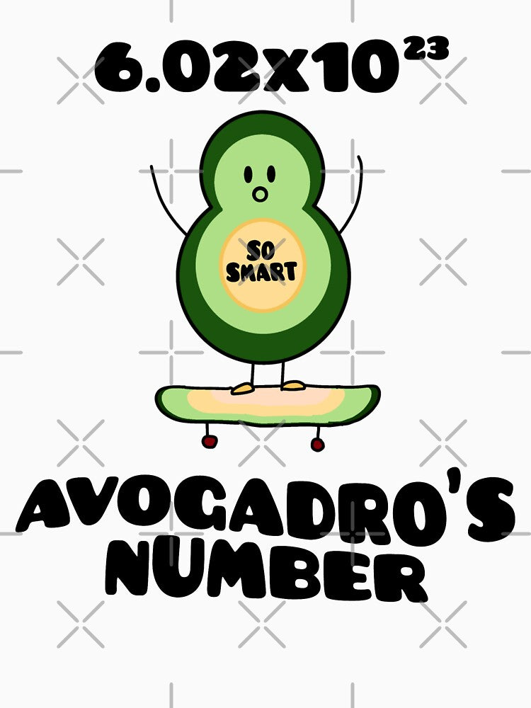 Funny Chemistry Joke Avogadros Number on Skateboard So Smart Avocado Puns by FociCreate