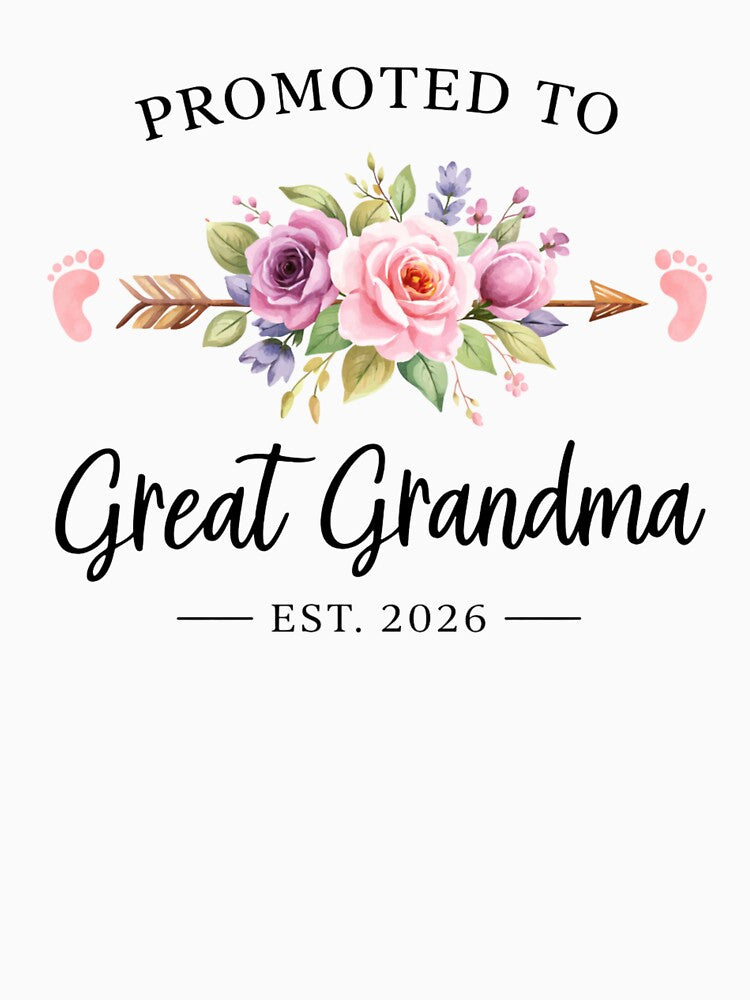 Promoted To Great Grandma Est. 2026 Expecting Grandparent Announcement by SofenArt
