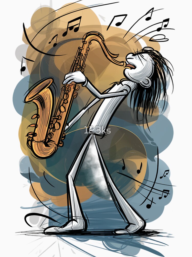 musician playing a saxophone by 123ks