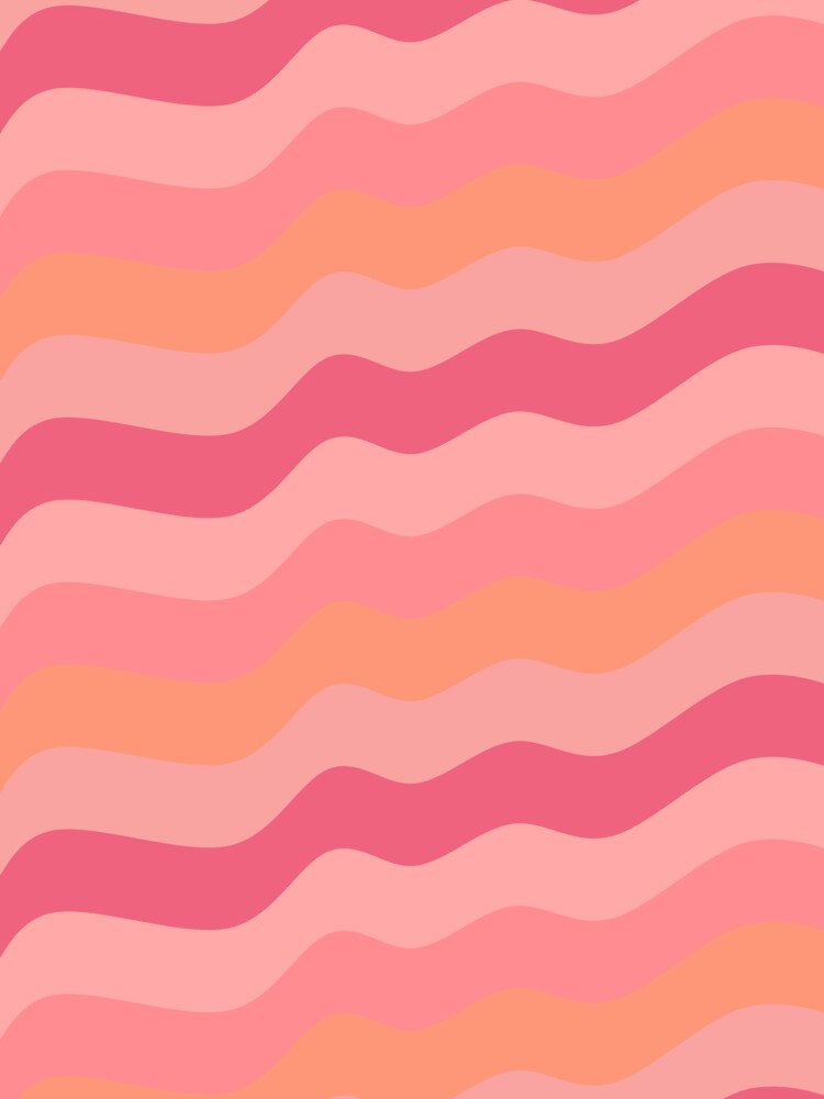 Retro Sunset Wavy Groovy Pattern – Pink and Peach Abstract Aesthetic by Aesthetic Crew