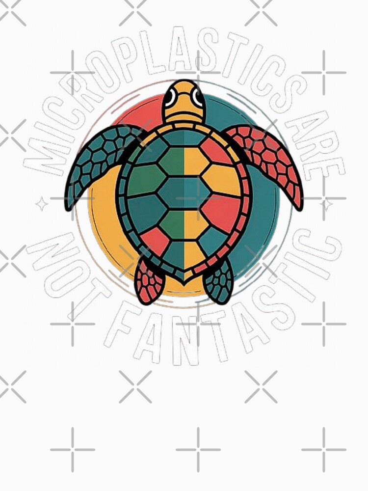 Stop Microplastics – Colorful Sea Turtle Ocean Awareness Design by love3617