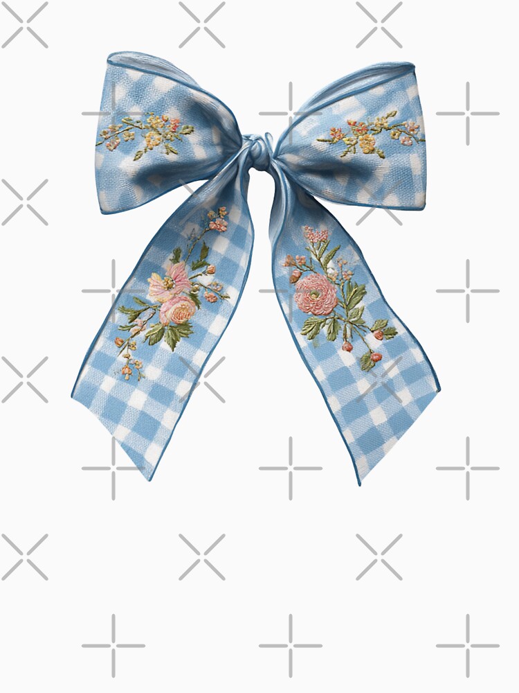 Blue bow with pink flowers by MendaciousMina