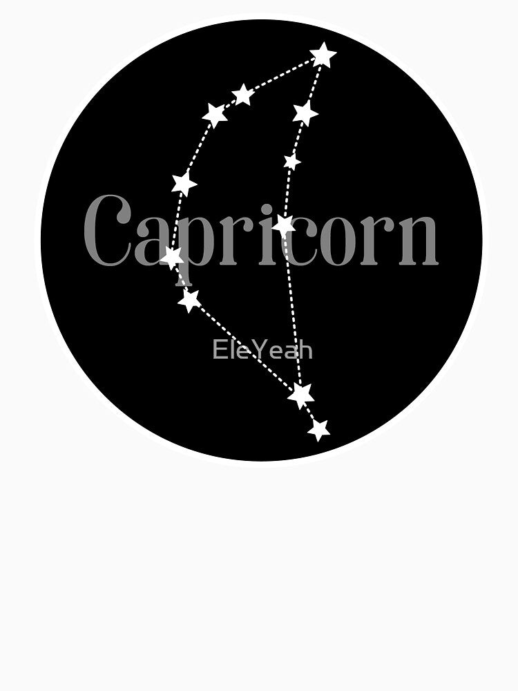 Capricorn zodiac constellation (black) by EleYeah