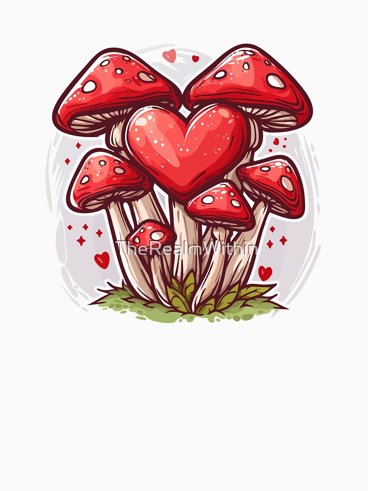 Mushroom Heart - Love Valentine's Day Lover Couple Cute Funny by TheRealmWithin