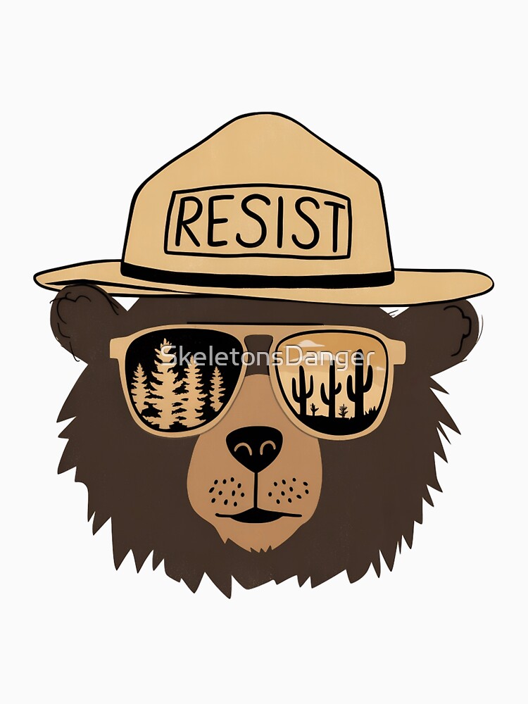 Protect our national parks - smokey the bear Resist and hands off our public lands trees by SkeletonsDanger