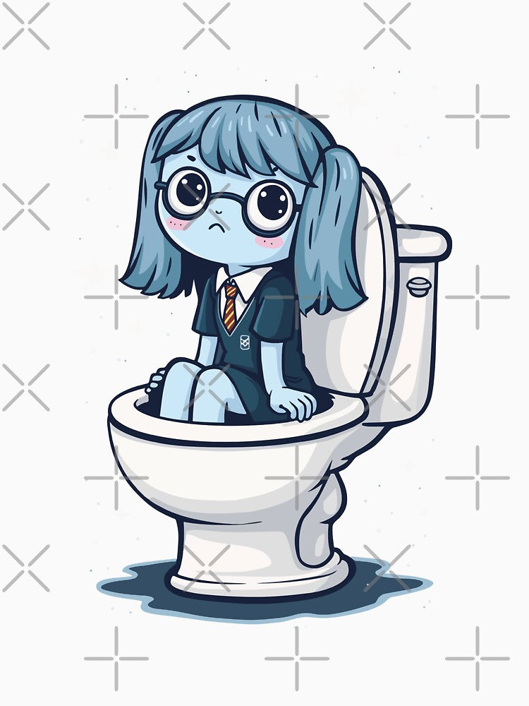 Sad Magic Girl in Toilet – Cute Kawaii Ghost by Krasnovaovaova