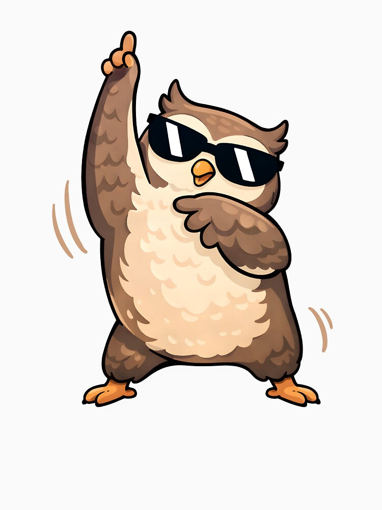 Cool Dancing Owl with Sunglasses – Funny Cartoon Bird by Senkov
