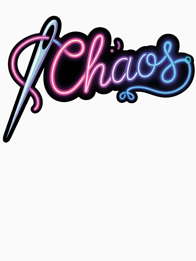 Chaos – Neon Sewing Needle T‑Shirt by artblooming03