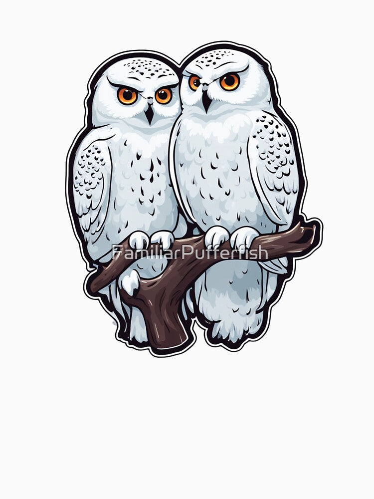 Pair of Snowy Owls by FamiliarPufferfish