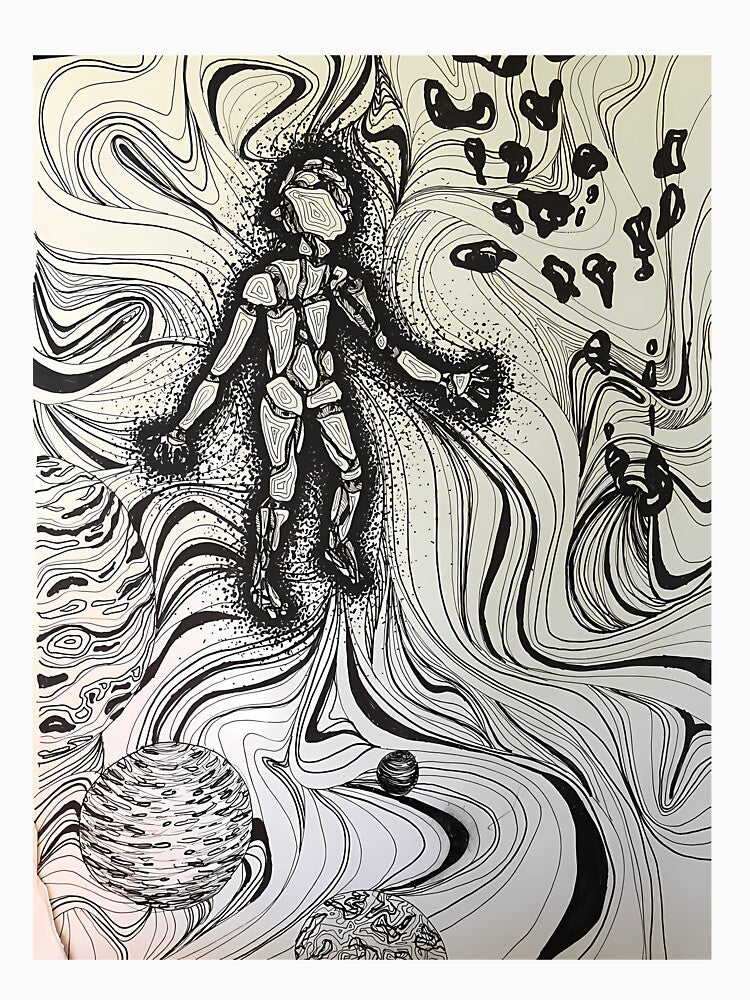 Surreal Dissociation Line Art Portrait by snbavrey64