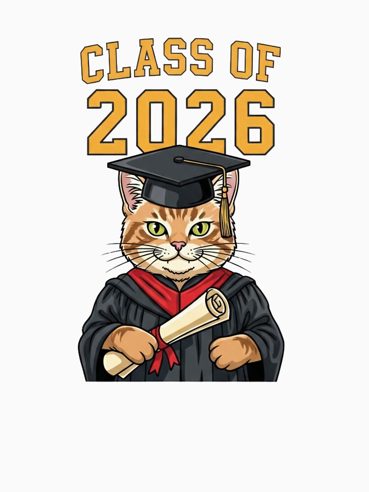 Class of 2026 cat officially graduated t-shirt by TheHappyHaul