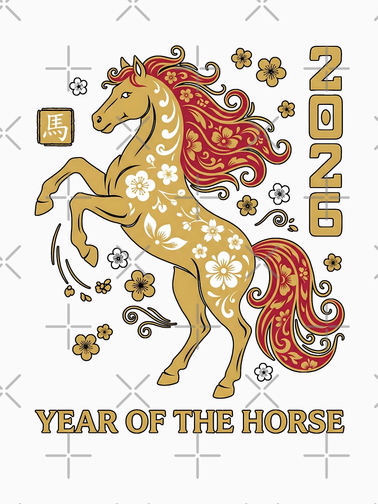 Chinese New Year Shirt – Happy New Year 2026 Year of the Horse, Lunar Zodiac Gift Graphic Tee by saloui
