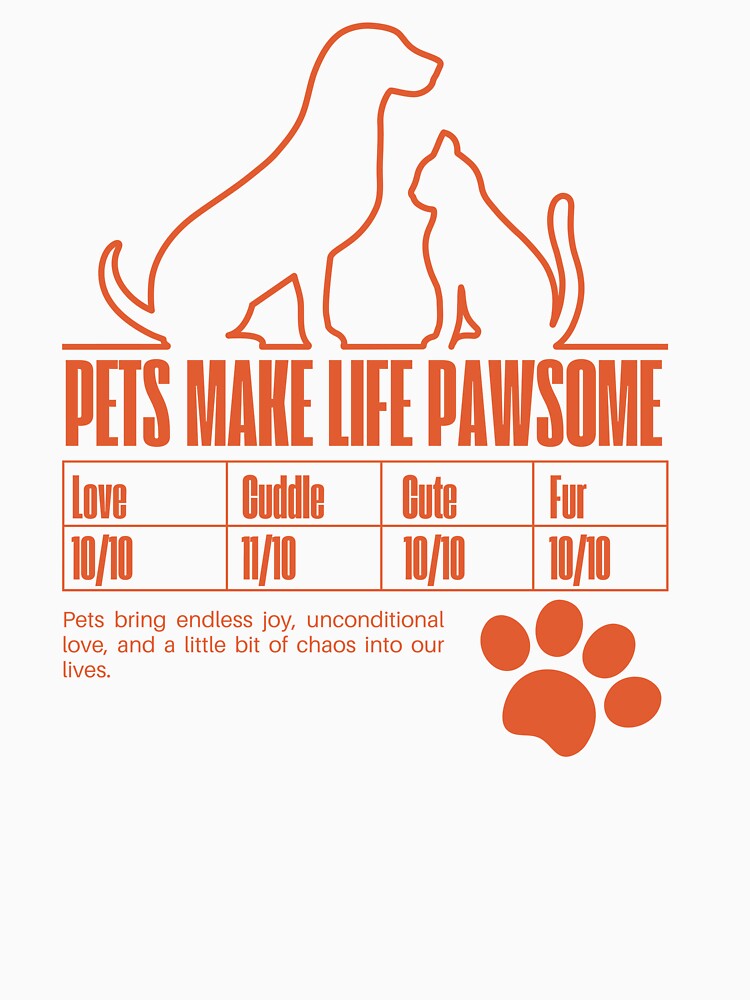 Pets Make Life Pawsome – Cute Dog and Cat Lover Design with Paw Print by Gawii