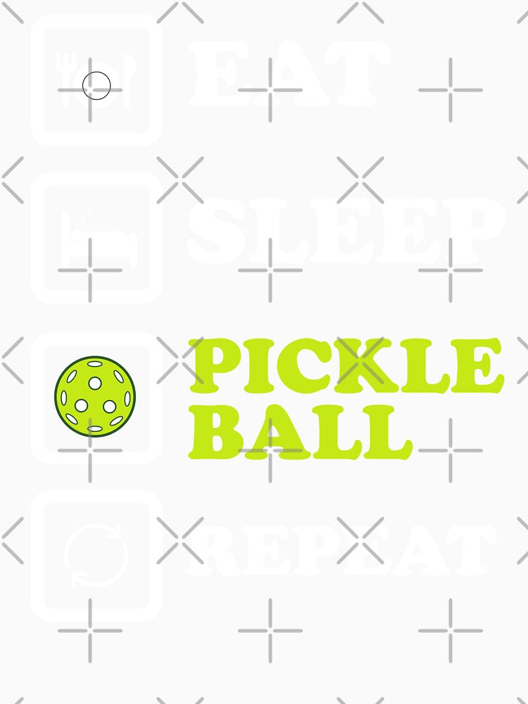 Eat Sleep Pickleball Repeat | Funny Silhouette for Pickleball Fans by Sunserize Designs