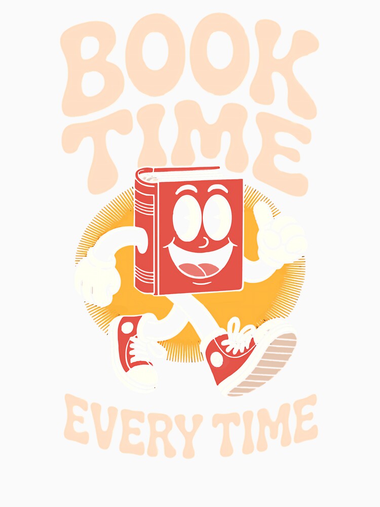 Book Time Every Time – Retro Cartoon Bookish Mascot Design for Readers and Vintage Lovers by Fantasy Cache