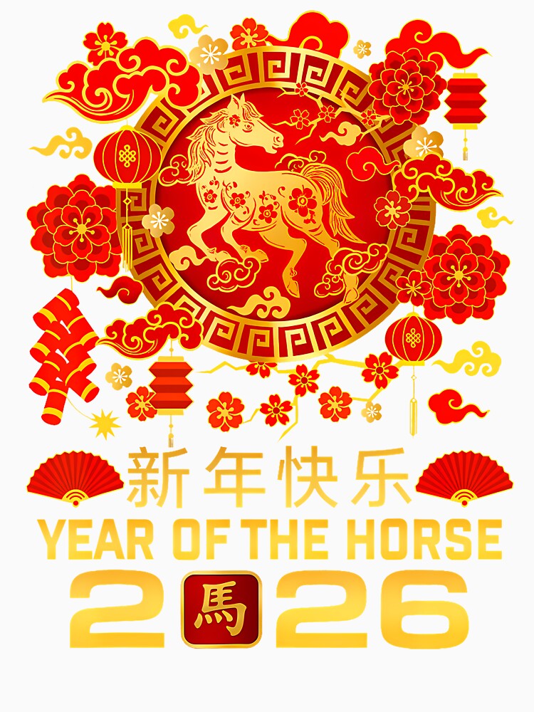 Year Of The Horse 2026 Chinese New Year Happy Lunar New Year by MaudeGloria