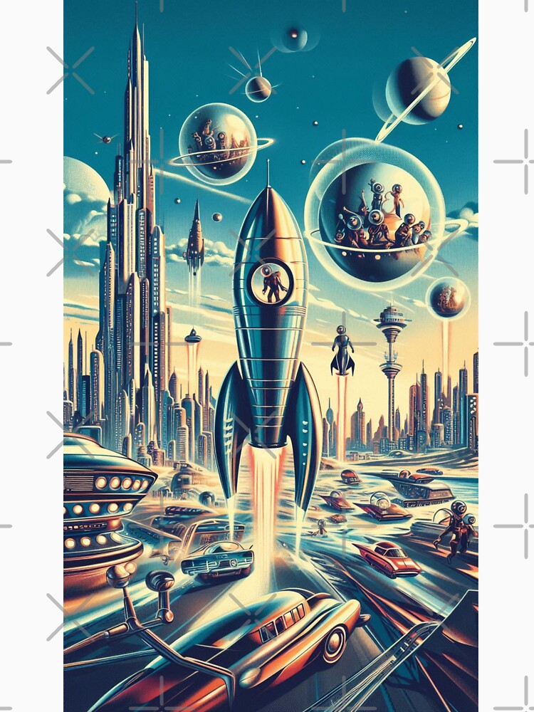 1950s futuristic illustrations by Dominika Farkašová