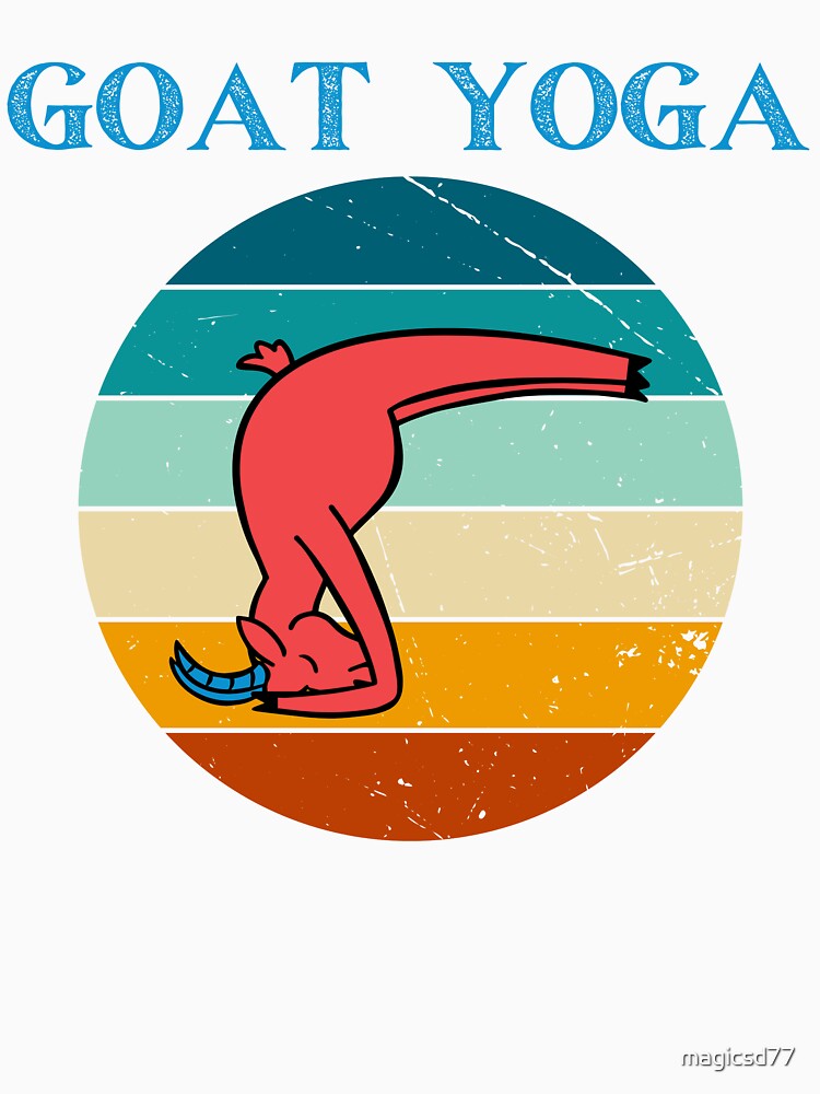 Funny Goat Yoga Posing Zen Yoga Class Asanas Headstand by MagicSD Designs