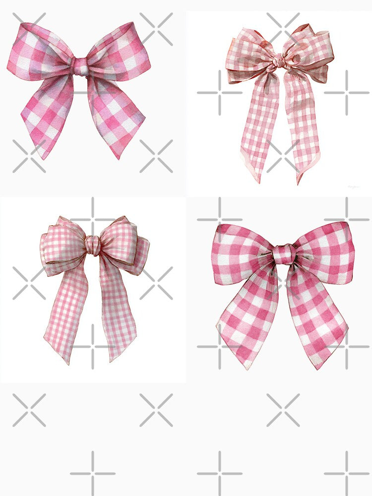 Mini Pink gingham bows sticker pack by MendaciousMina