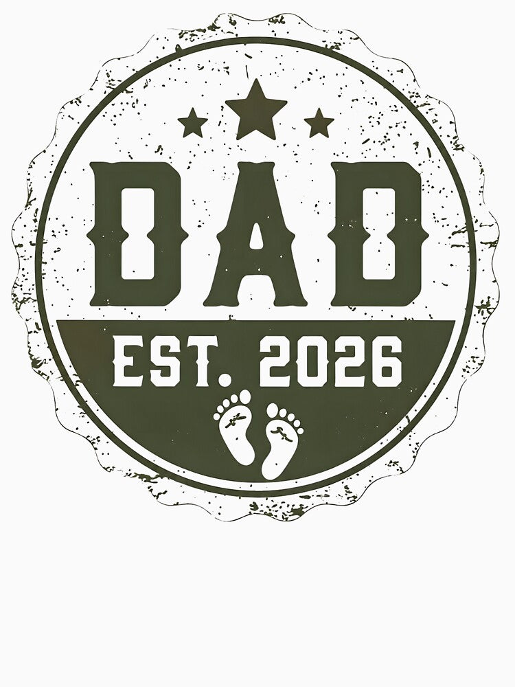 Dad Est 2026 First Time Father Baby Footprints Pregnancy Reveal by AnnDesignStudio