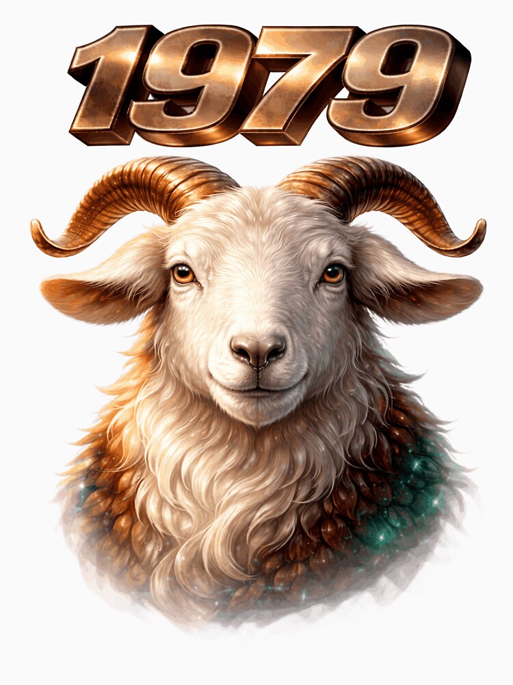 1979 Year of the Goat Eastern Zodiac Goat Power Strength Design by AlexLineArt