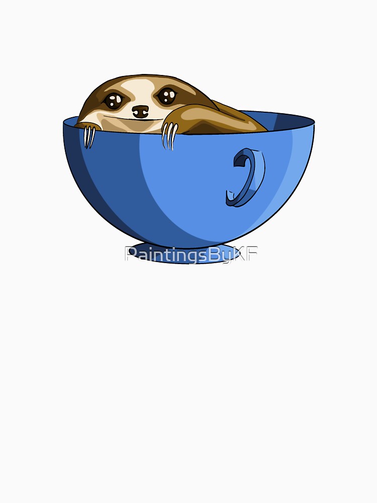 Sloth in a blue mug by PaintingsByKF
