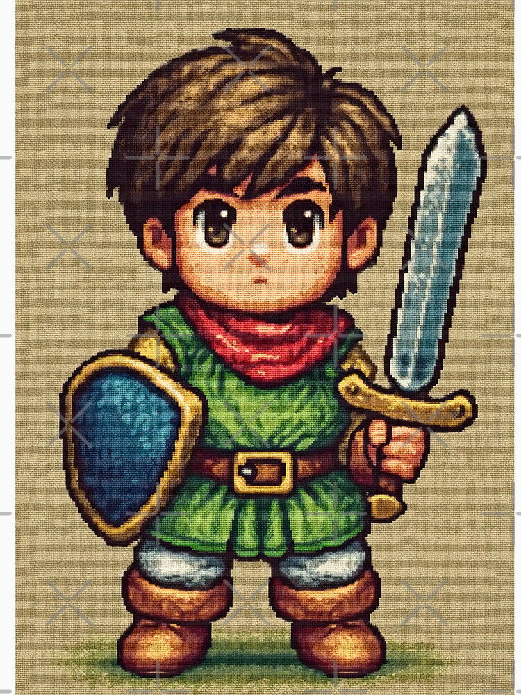 Brave Pixel Knight With Sword Of Light by Piotrek0001