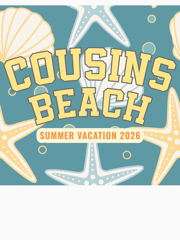 Cousins Beach Summer Vacation 2026 Starfish Shell Pattern Art by PixelWaveBD
