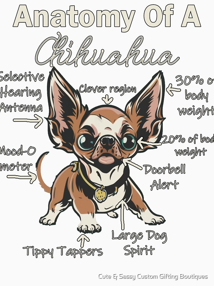 Chihuahua Anatomy Of Chihuahuas by Cute & Sassy Custom Gifting Boutiques